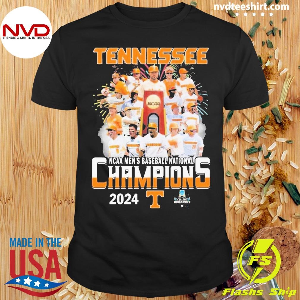 Volunteers Ncaa Baseball National Champions 2024 Team Graphics Shirt