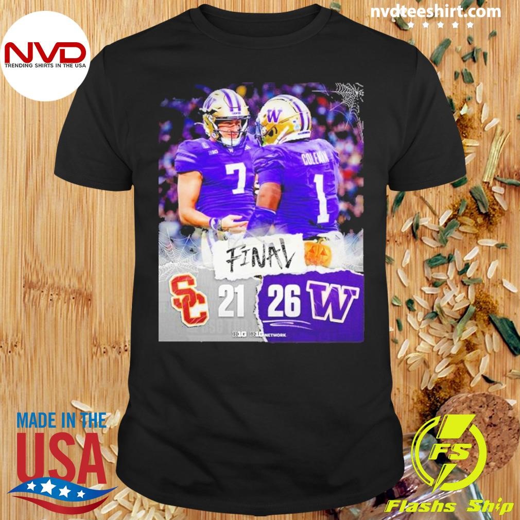 Washington Huskies 26-21 Win Usc Football 2024 Game Final Score Shirt