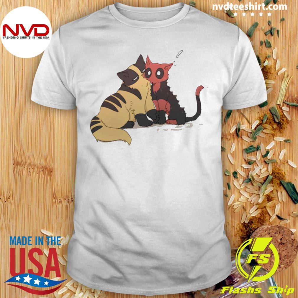 Wolverine Deadpool Cat Cuddle 2024 Shirt