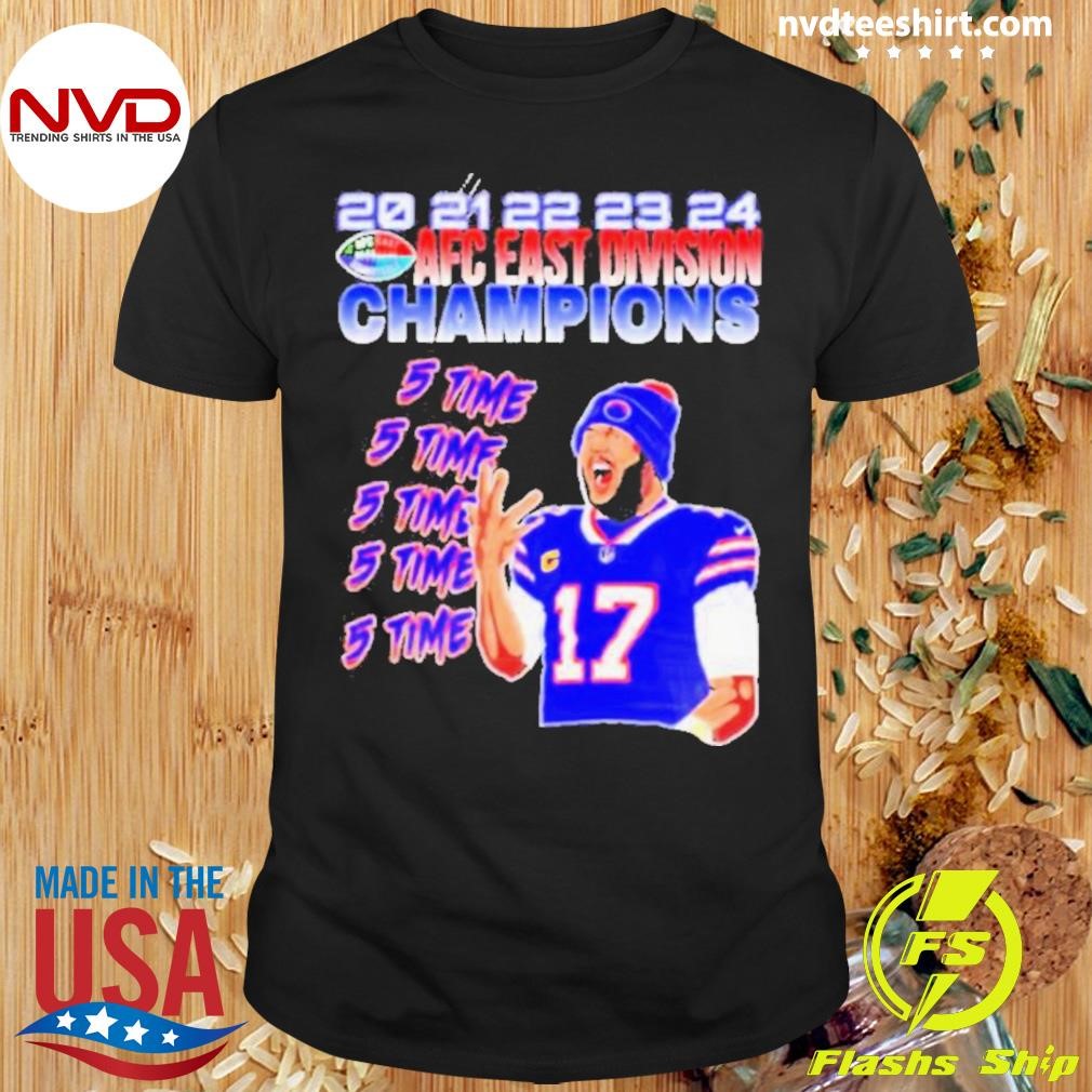 5 Time Afc East Champions Josh Allen Buffalo Bills Shirt