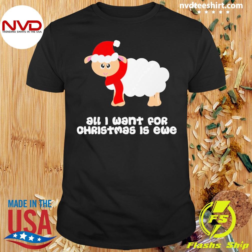 All I Want For Christmas Is Ewe Sheep Childrens Dark Shirt