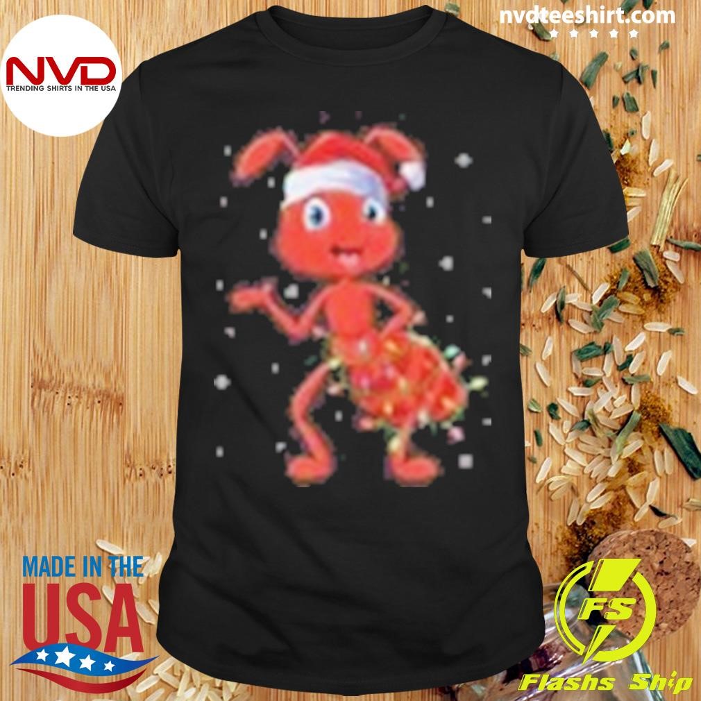 Ant Insects Xmas Lighting Matching Santa Hat And Christmas Shirt