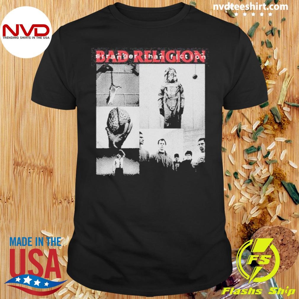 Bad Religion Stranger Than Fiction Collage Track List Two Sides Shirt