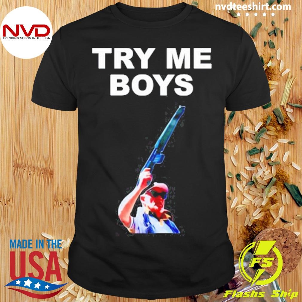 Carl Niehaus Wearing Try Me Boys Shirt