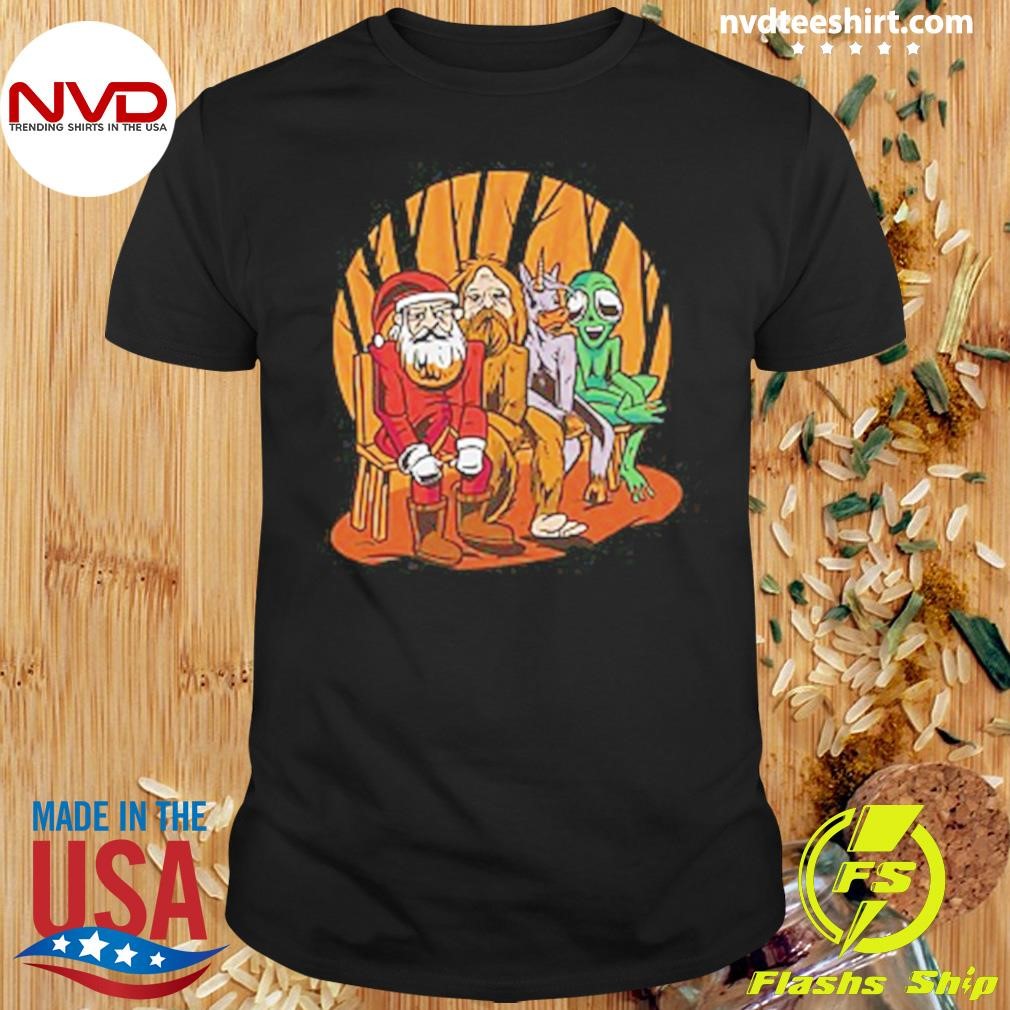 Christmas Santa Claus Bigfoot Unicorn Alien Shirt