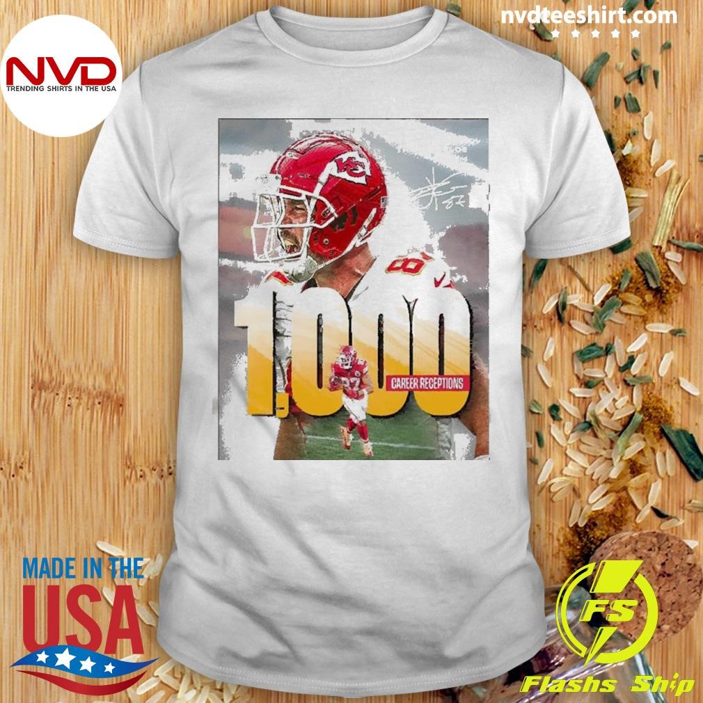 Congrats To Travis Kelce On 1000 Career Receptions Home Decor Poster 2025 Shirt