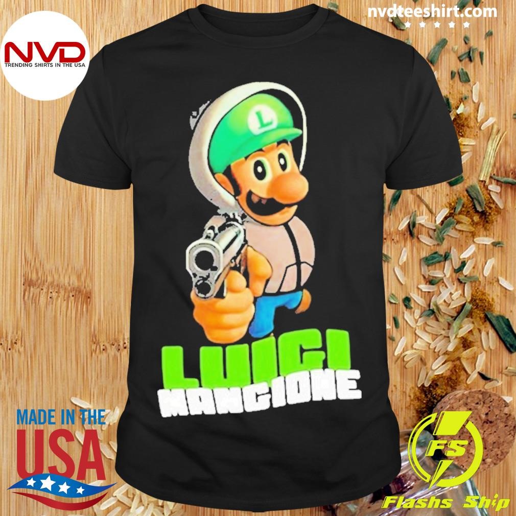 Free Luigi Mangione Super Mario Gun Shirt