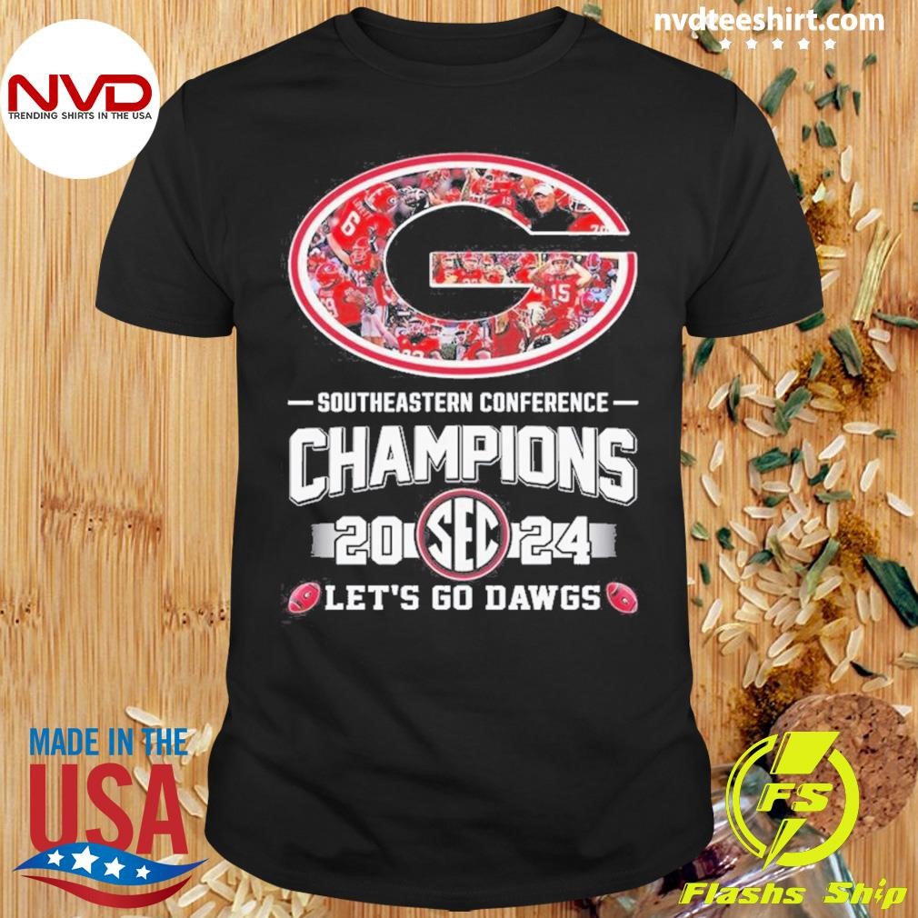 Georgia Bulldogs Team SEC Football Champions 2024 Let’s Go Dawgs Logo Players Shirt