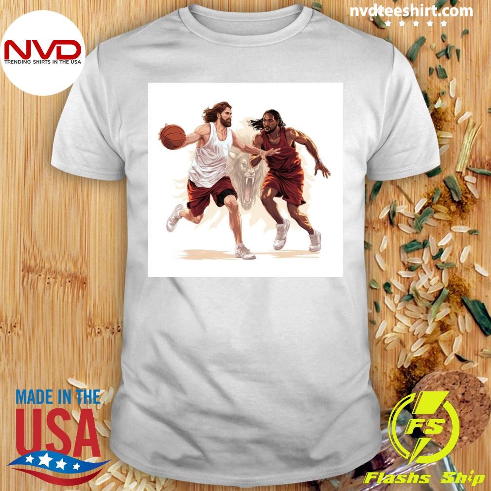 Heavenly Hoops Jesus vs Satan in an Epic Basketball Showdown Shirt