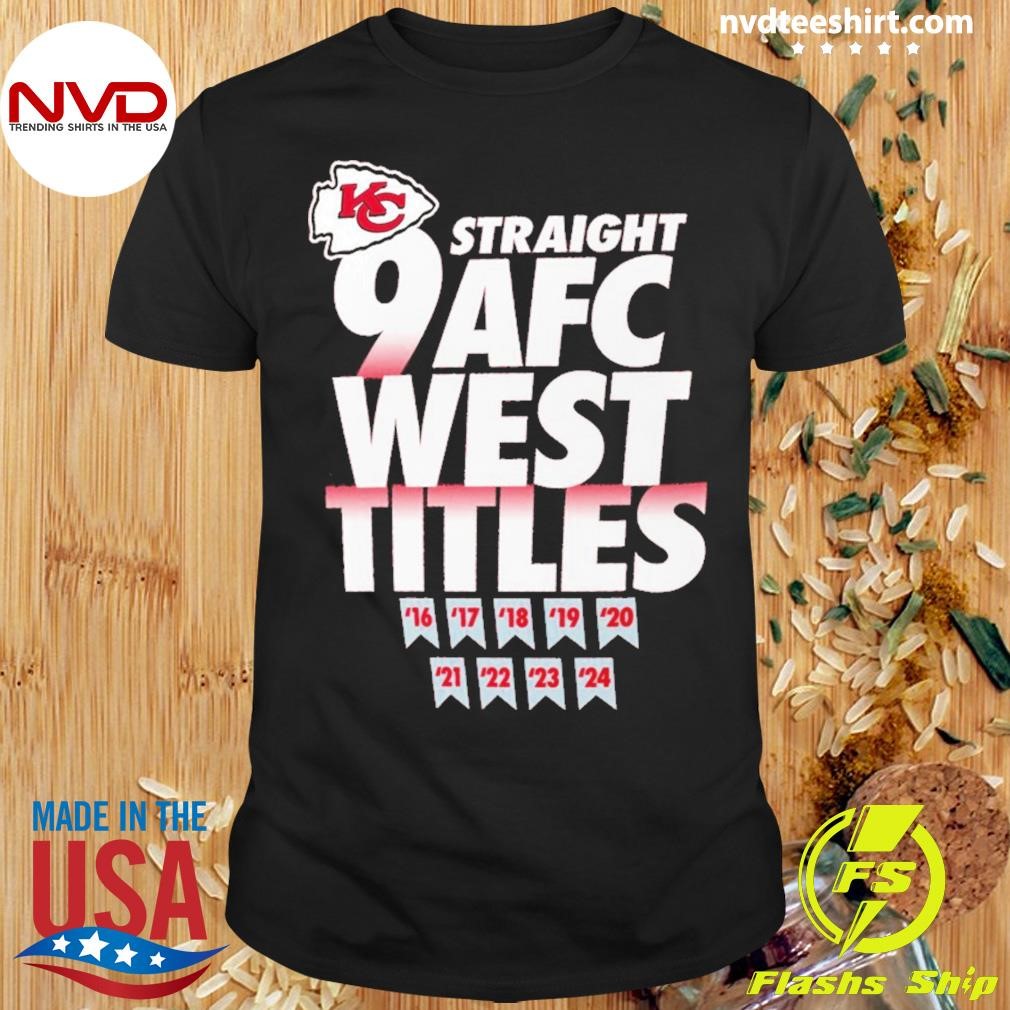 Kansas City Chiefs 9 Straight AFC West Titles Shirt