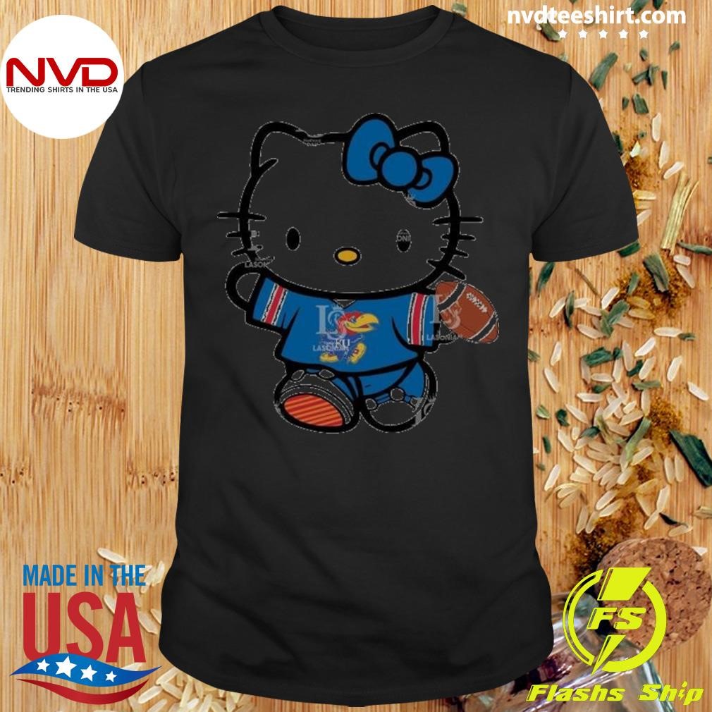 Kansas Jayhawks Hello Kitty Cute Celebrating Shirt