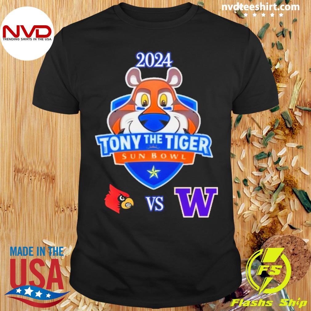 Louisville Cardinals Vs Washington Huskies 2024 Tony The Tiger Sun Bowl Shirt