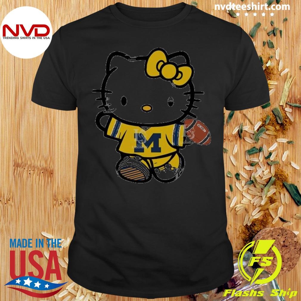 Michigan Wolverines Hello Kitty Cute Celebrating Shirt