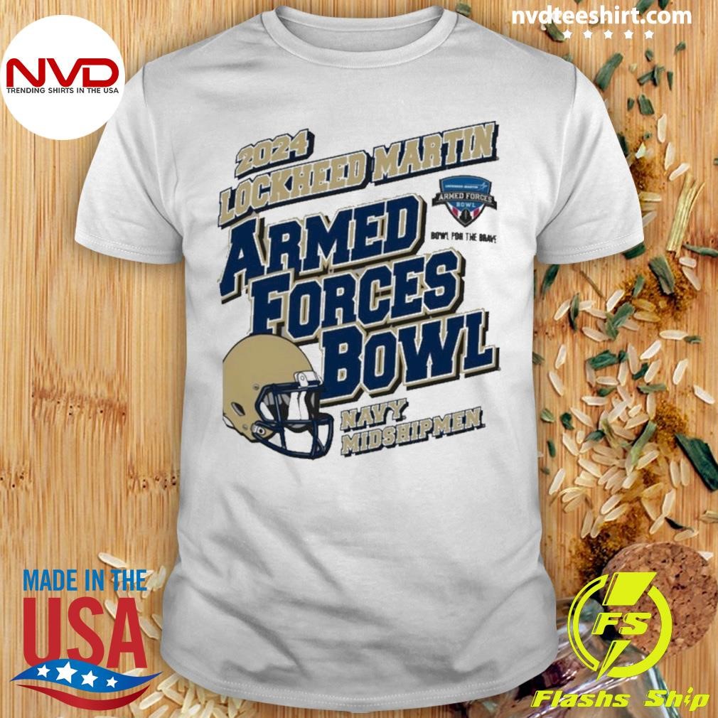 Navy Midshipmen 2024 Lockheed Martin Armed Forces Bowl Game Helmet Shirt