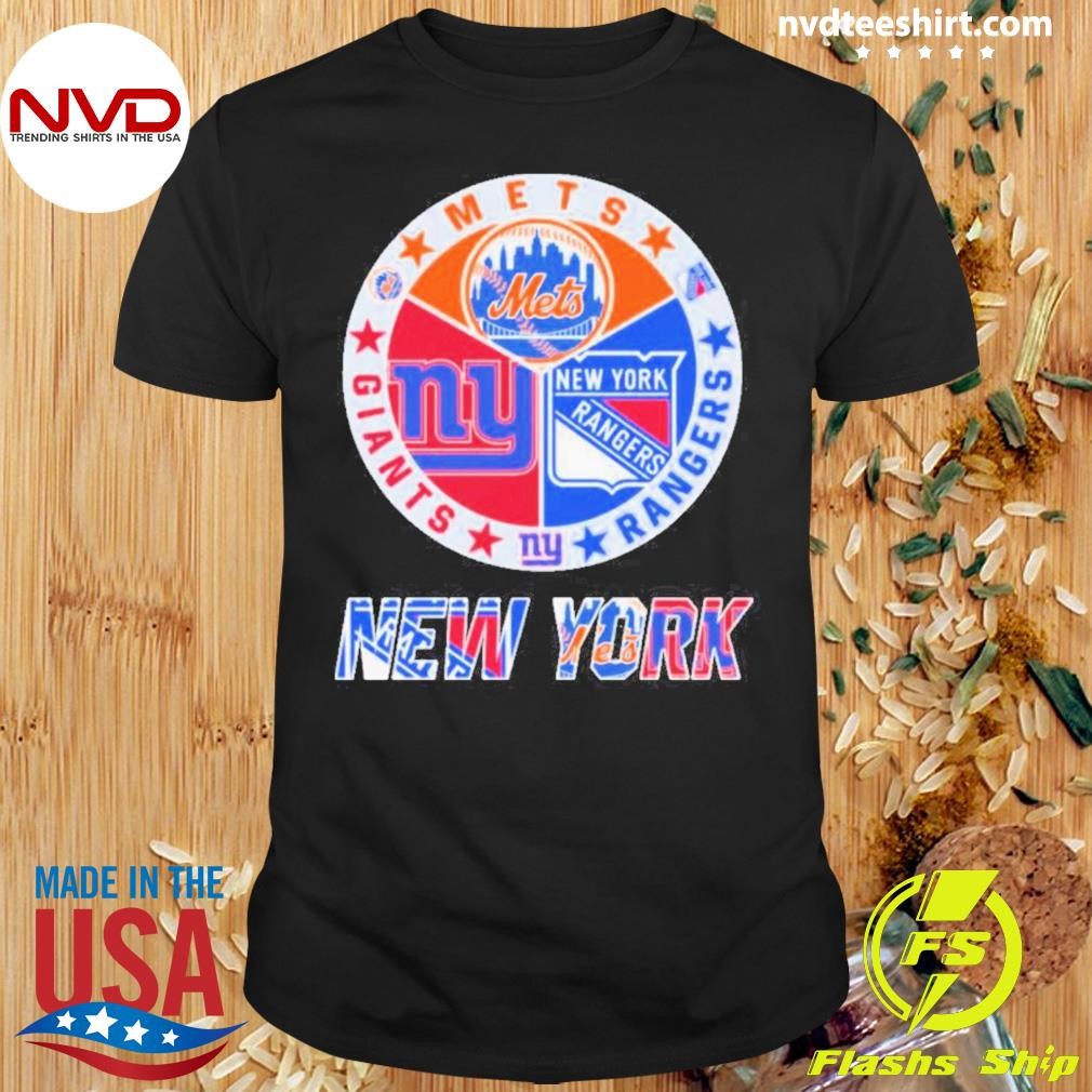 New York Sports Teams Mets x Giants x Rangers Logo Shirt