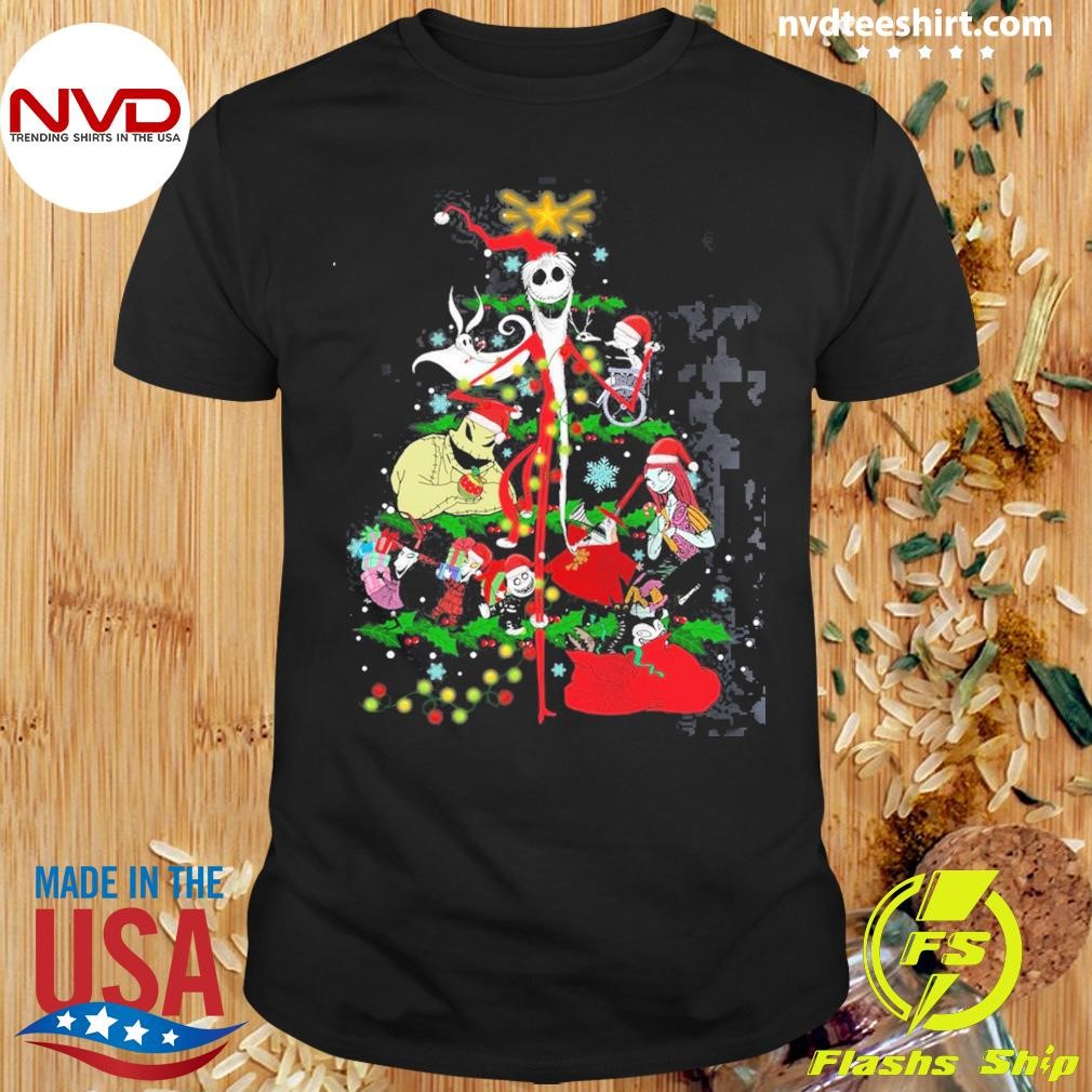 Nightmare Before Christmas Squad Tree Jack Sally Oogie Boogie Mickey Shirt