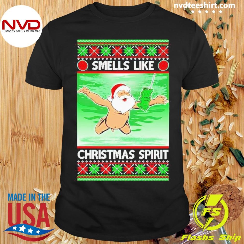 Santa Claus Smells Like Christmas Spirit Shirt