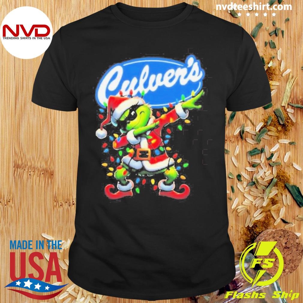 Santa Grinch Dabbing Culvers Merry Christmas 2024 Shirt