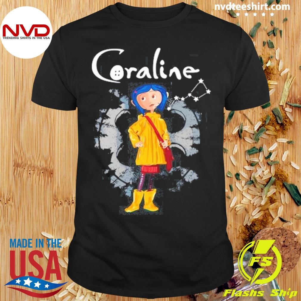 Spooky Coraline Yellow Coat Shirt