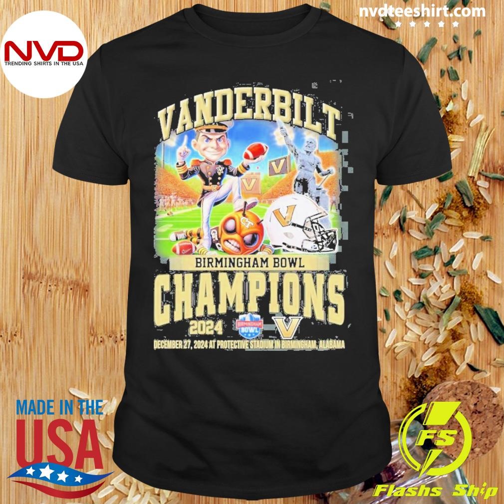 Vanderbilt Commodores Birmingham Bowl Champions 2024 Mascot Shirt