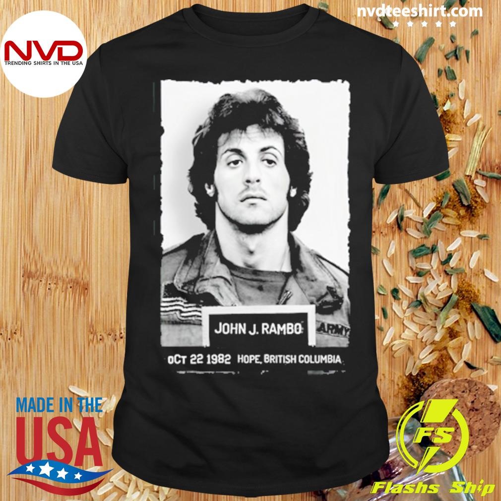 Bo Loudon Wearing John J. Rambo Ост 22 1982 Hope, British Columbia Shirt