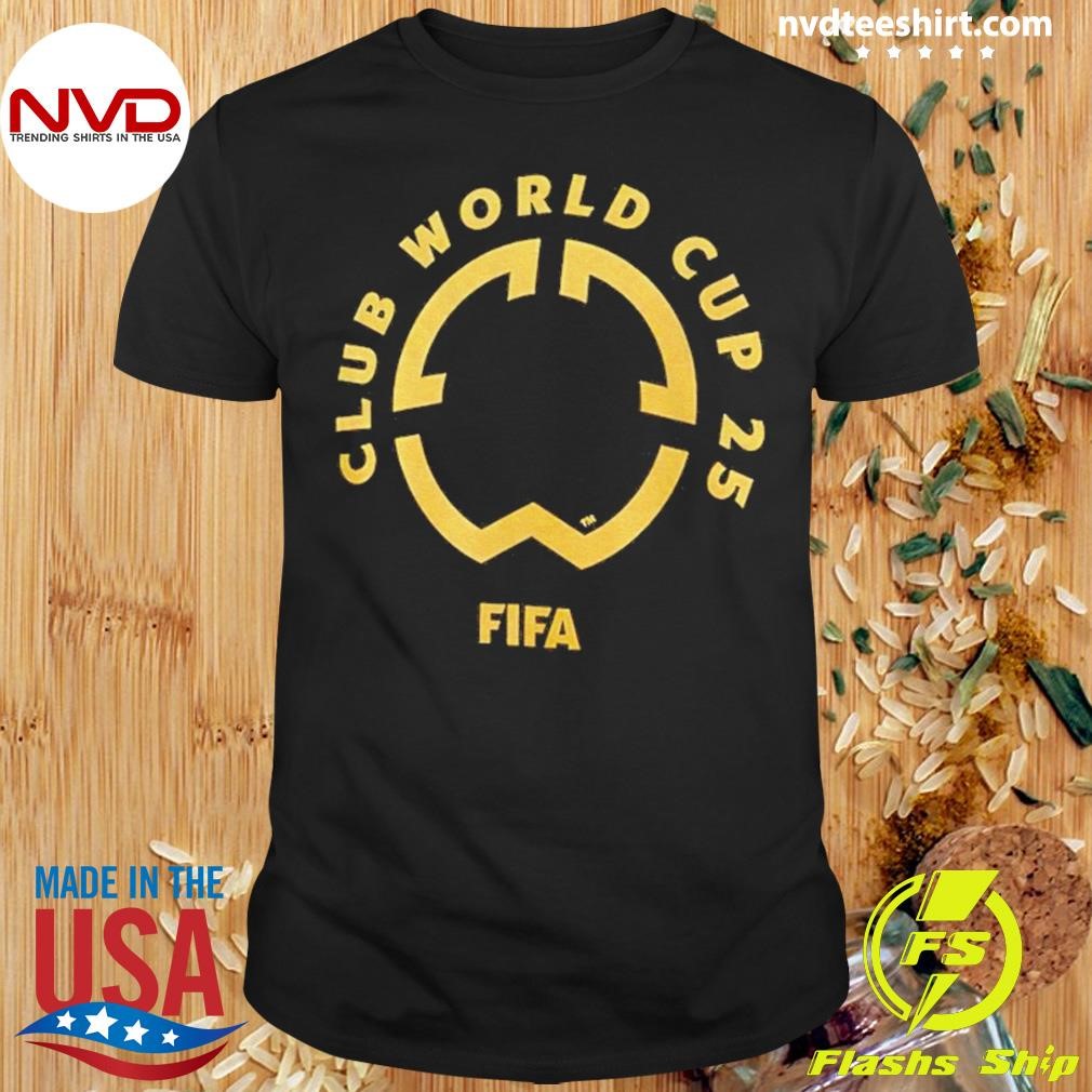クラブワールドカップ FIFA CLUB WORLD CUP 25 Tシャツ M FIFA Club World Cup 2025™ Gold Emblem Black T-Shirt - Unisex