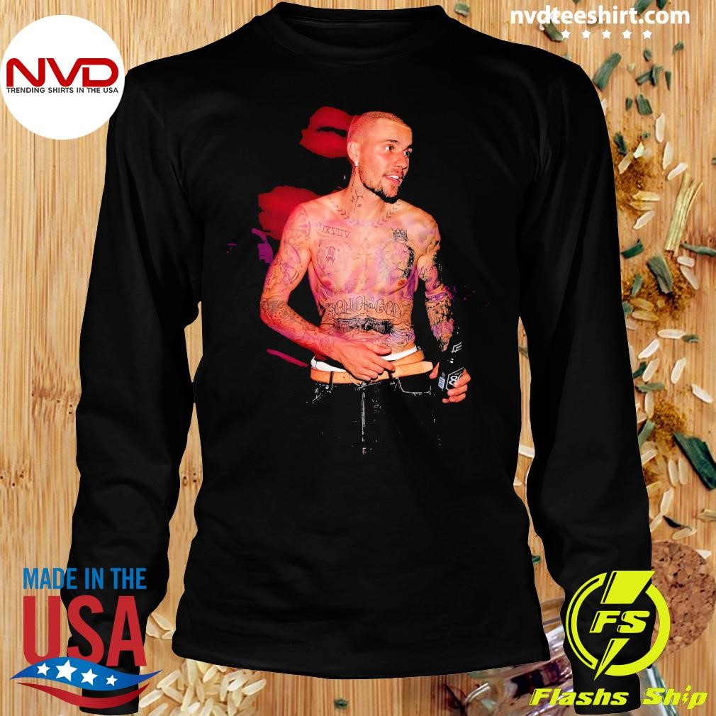 Justin Bieber Shirtless Tattoo Glow Motion 2025 Shirt - NVDTeeshirt, image size:1010x1010