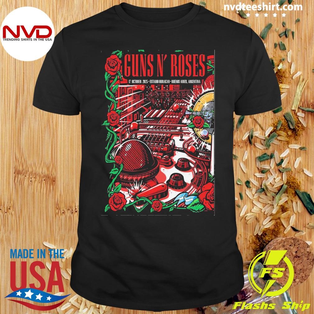 GUNS N' ROSES 2025 ツアーTシャツ Lサイズ Guns N' Roses October 17 2025 Estadio Huracan Show Shirt