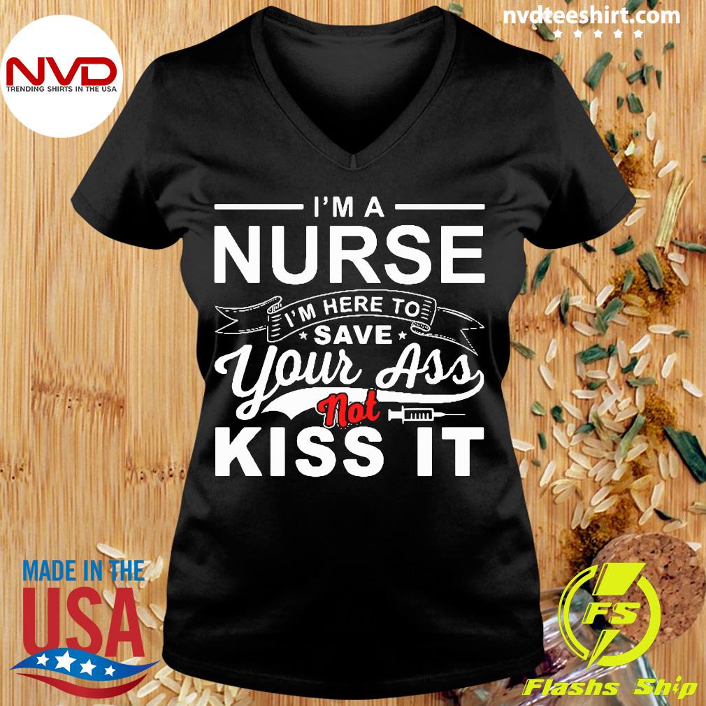 BLAK TEE Nurse Im Here To Save Your Ass Not Kiss It Slogan Organic Cotton Reusable Shopping Bag Naturale 