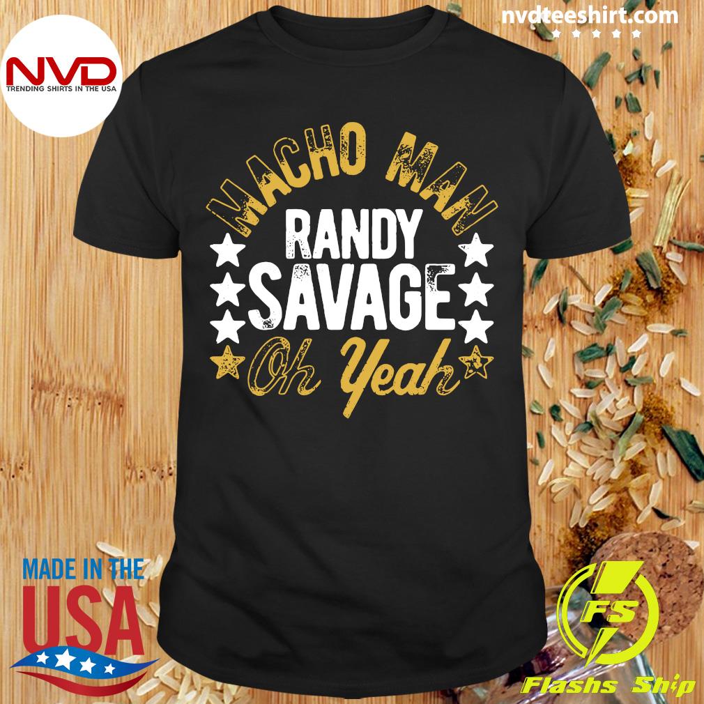 MACHO MAN OFFICIAL SHIRT RANDY SAVAGE OH YEAH 100% Licensed BLACK NWT SM 5XL
