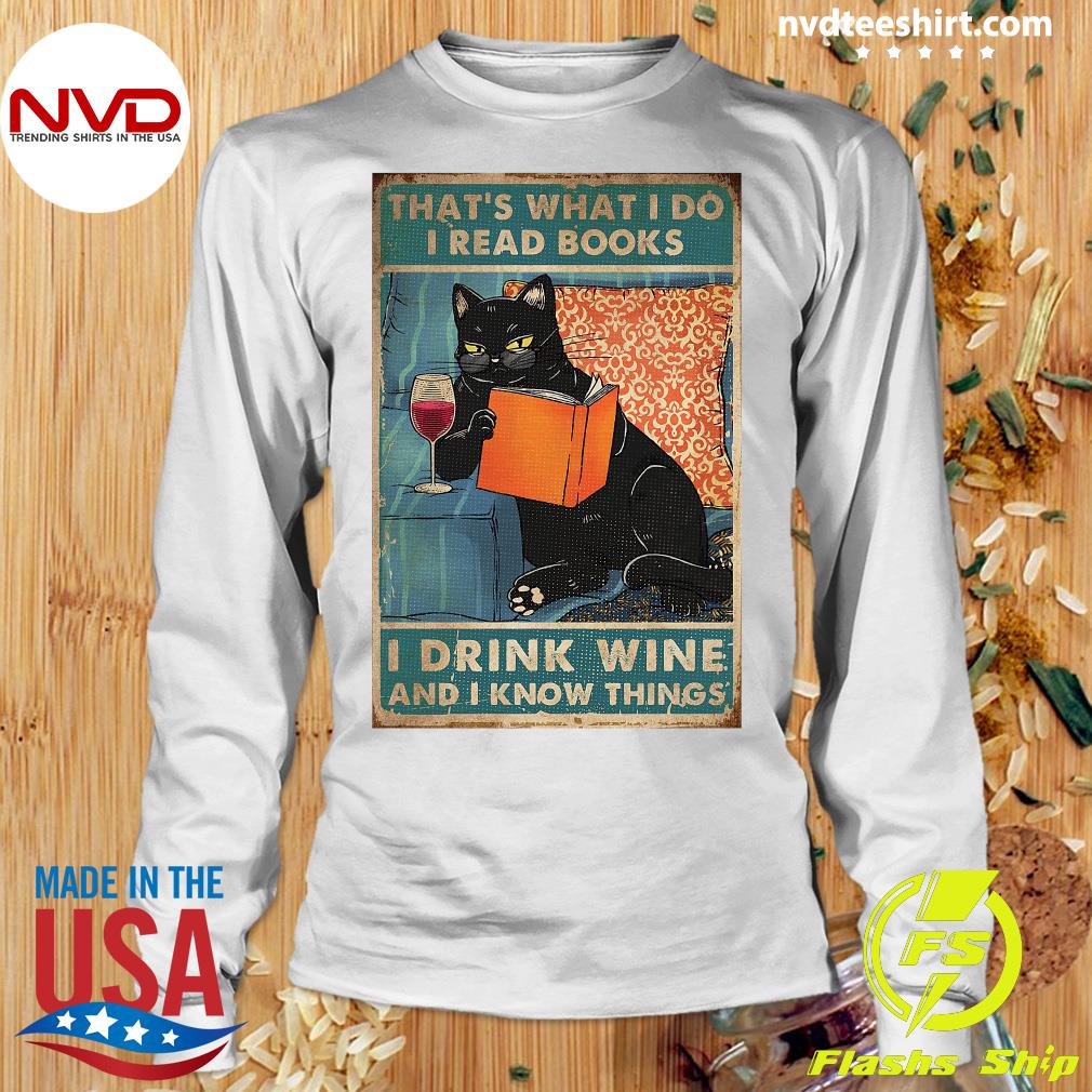 Cat and wine outlet shirt