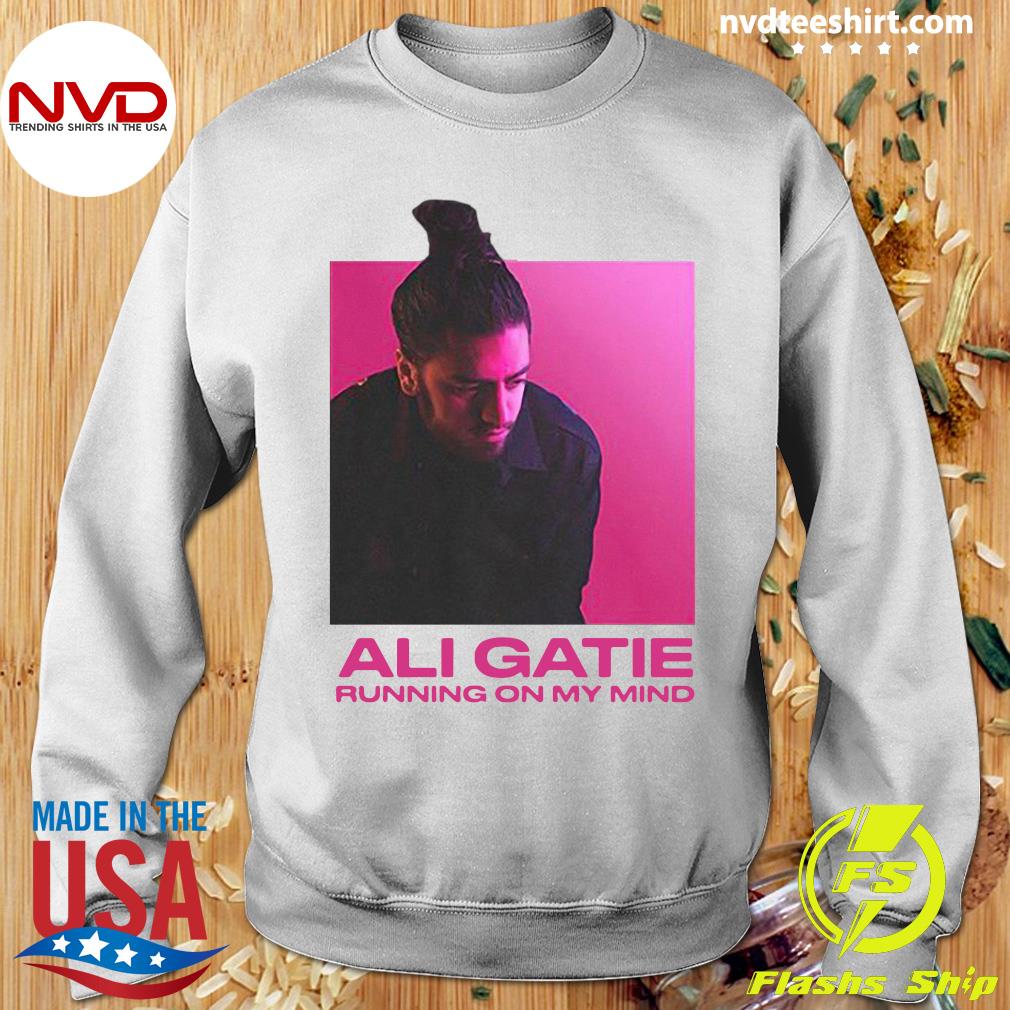 Men's Running Crew Sweatshirt, Heather Grey - Happiness Is..., image size:1010x1010