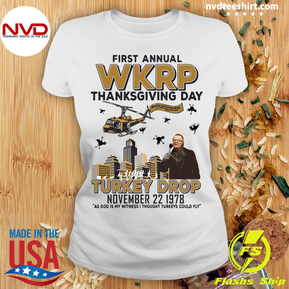 First Annual WKRP Thanksgiving Day Turkey Drop T Shirt WKRP Turkey Drop T Shirt