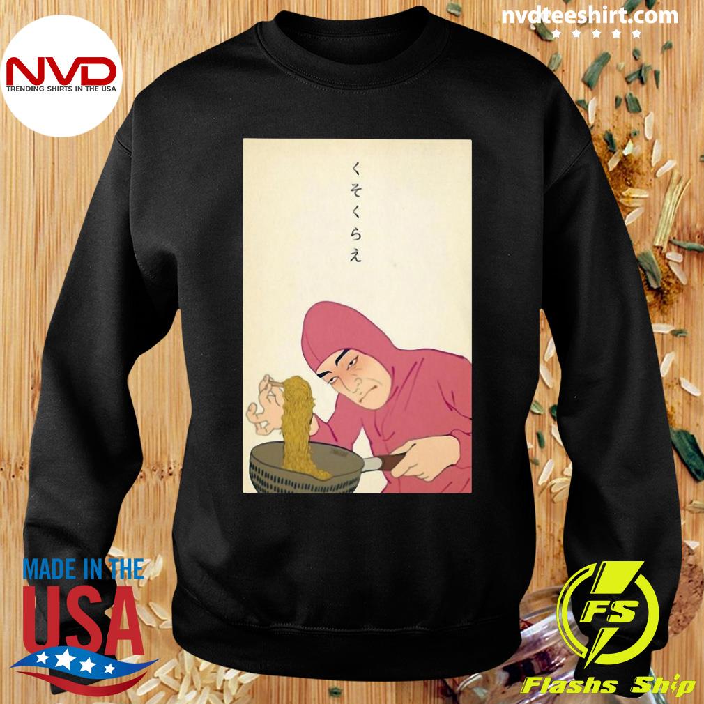 pink guy ramen shirt