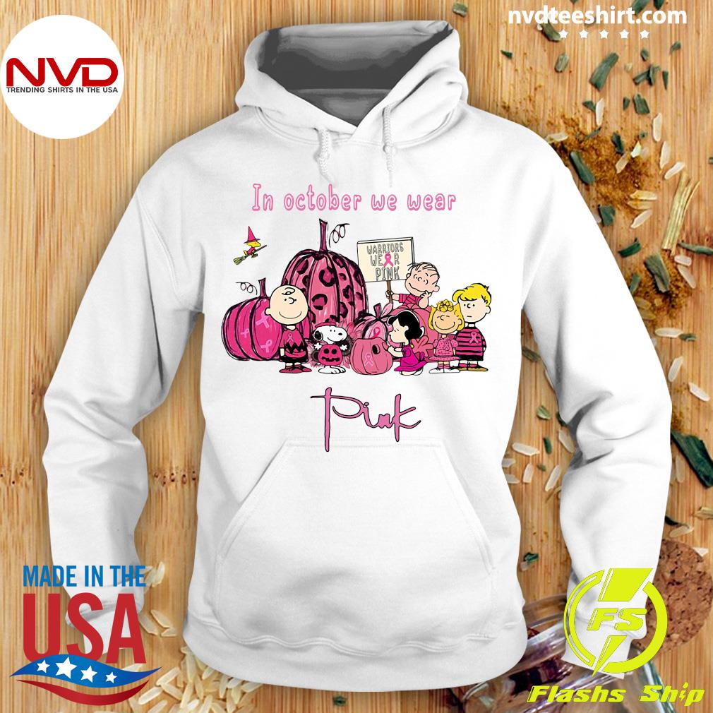 In October we wear pink Snoopy and friend Kansas City Chiefs shirt -  Guineashirt Premium ™ LLC