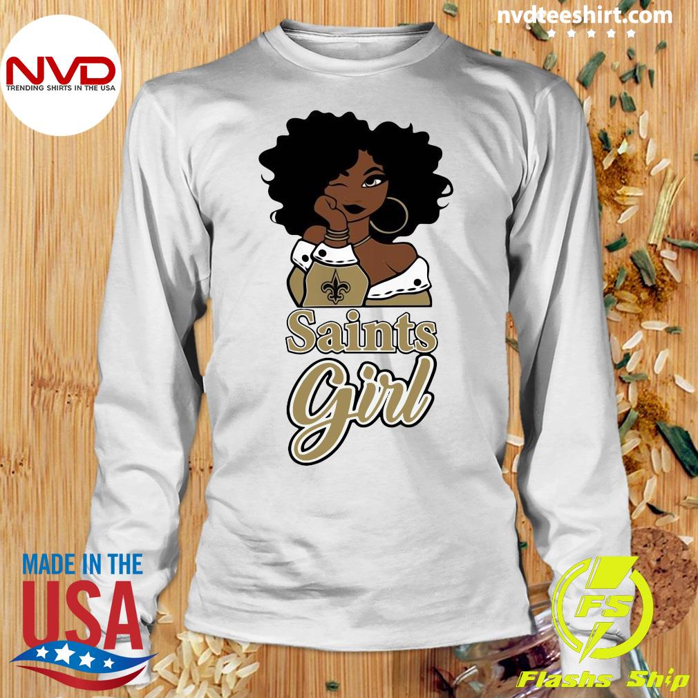 New Orleans Saints Football Black Girl T-Shirt - Kingteeshop