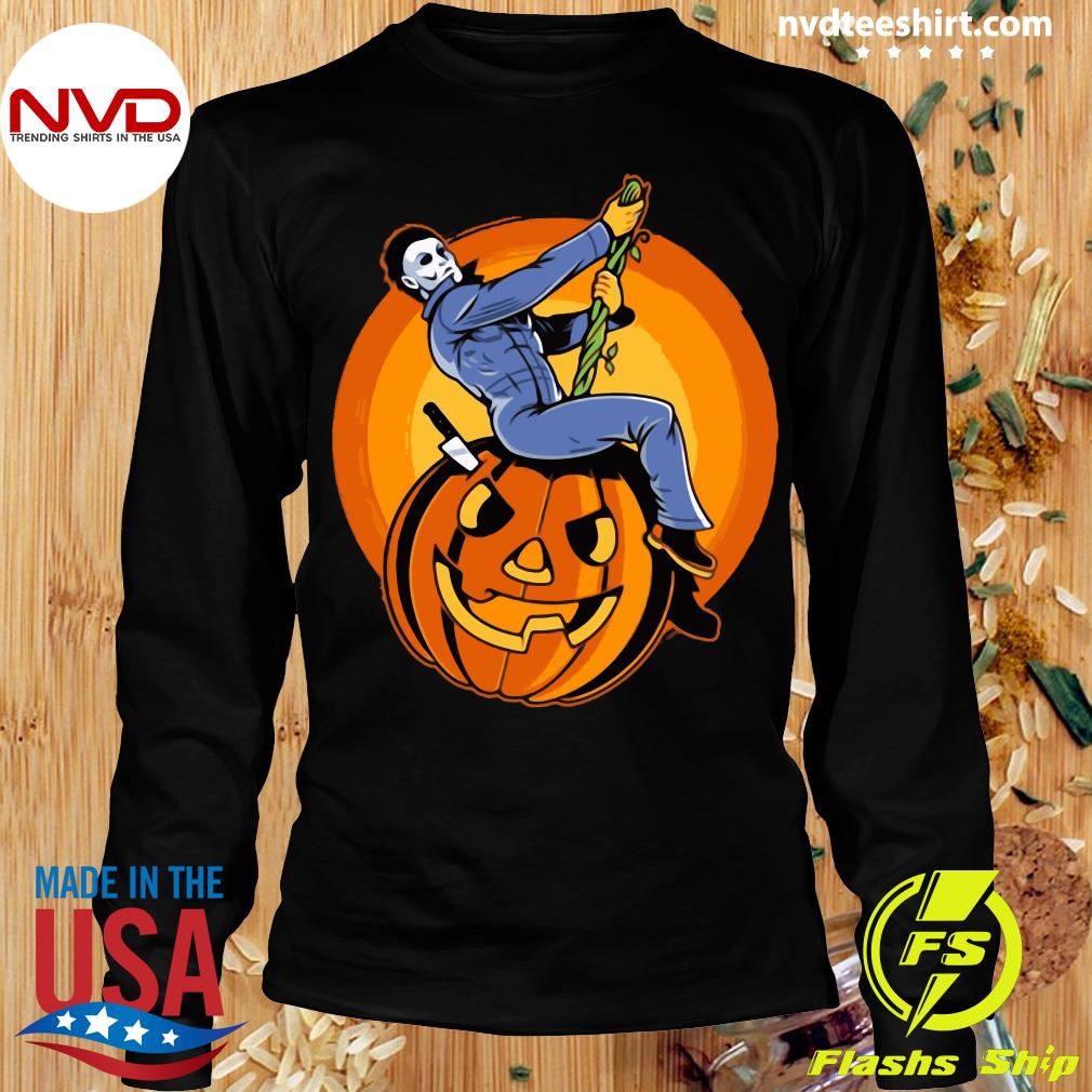 Personalized Scary Michael Myers Pumpkin Stroh's Beer Baseball Jersey Shirt