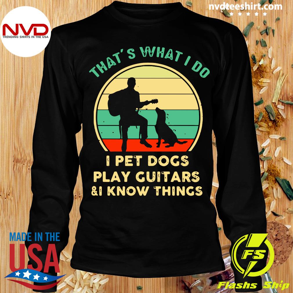 16x16 Multicolor That's What I Do Pet Dogs Play Guitars Know Things Vintage Throw Pillow