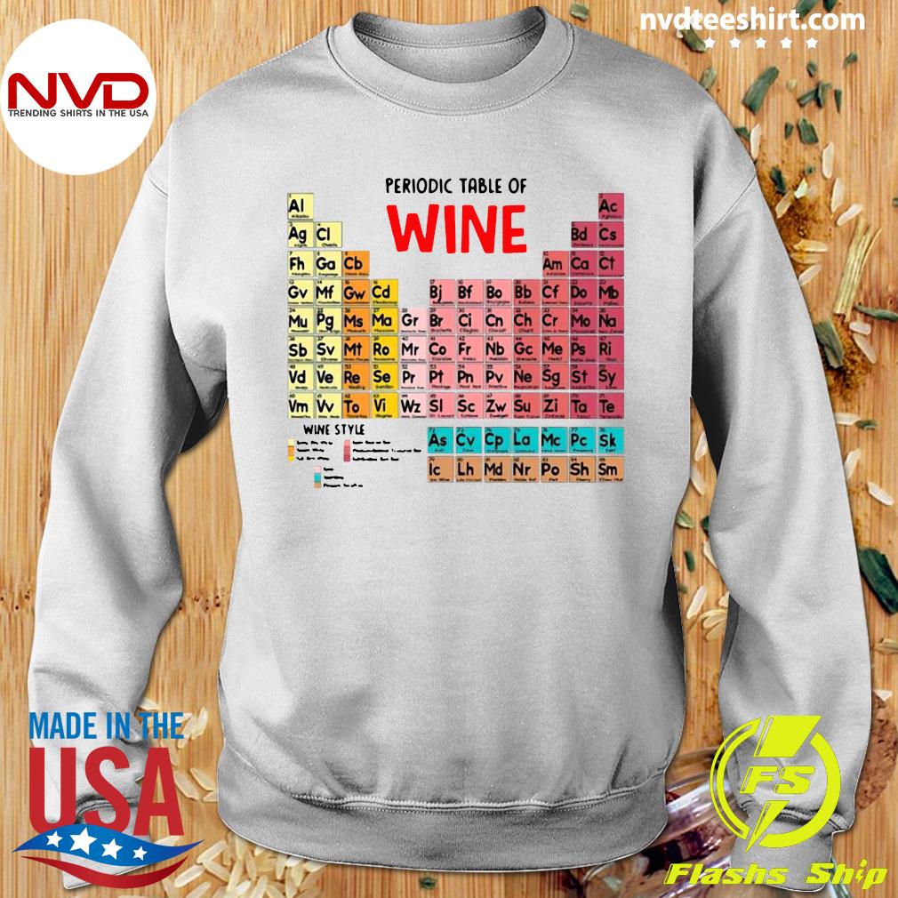 periodic table of wine t shirt