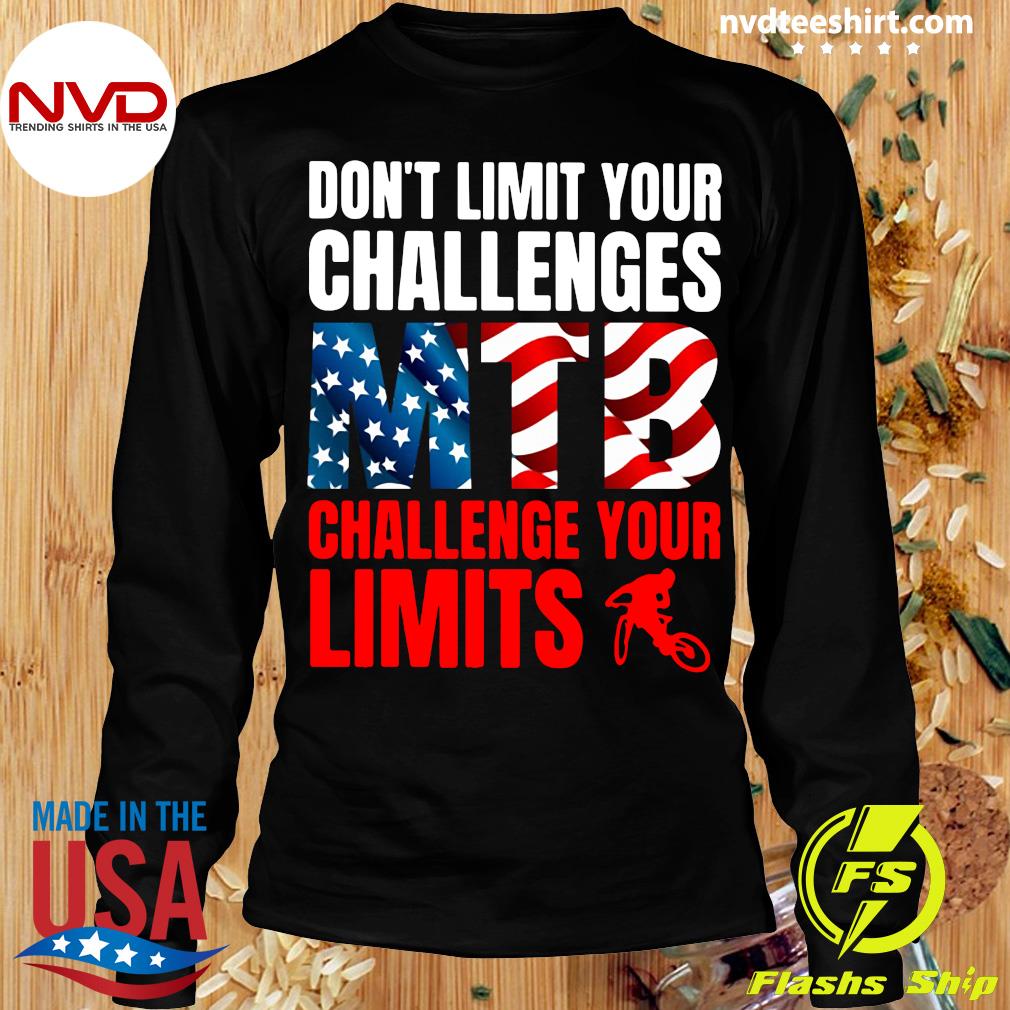 Cycling T-Shirt Funny Mens Sports Performance Tee Dont Limit Your Challenges 